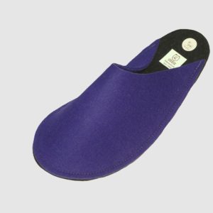 Gästepantoffel – Wollfilz (lila-schwarz)